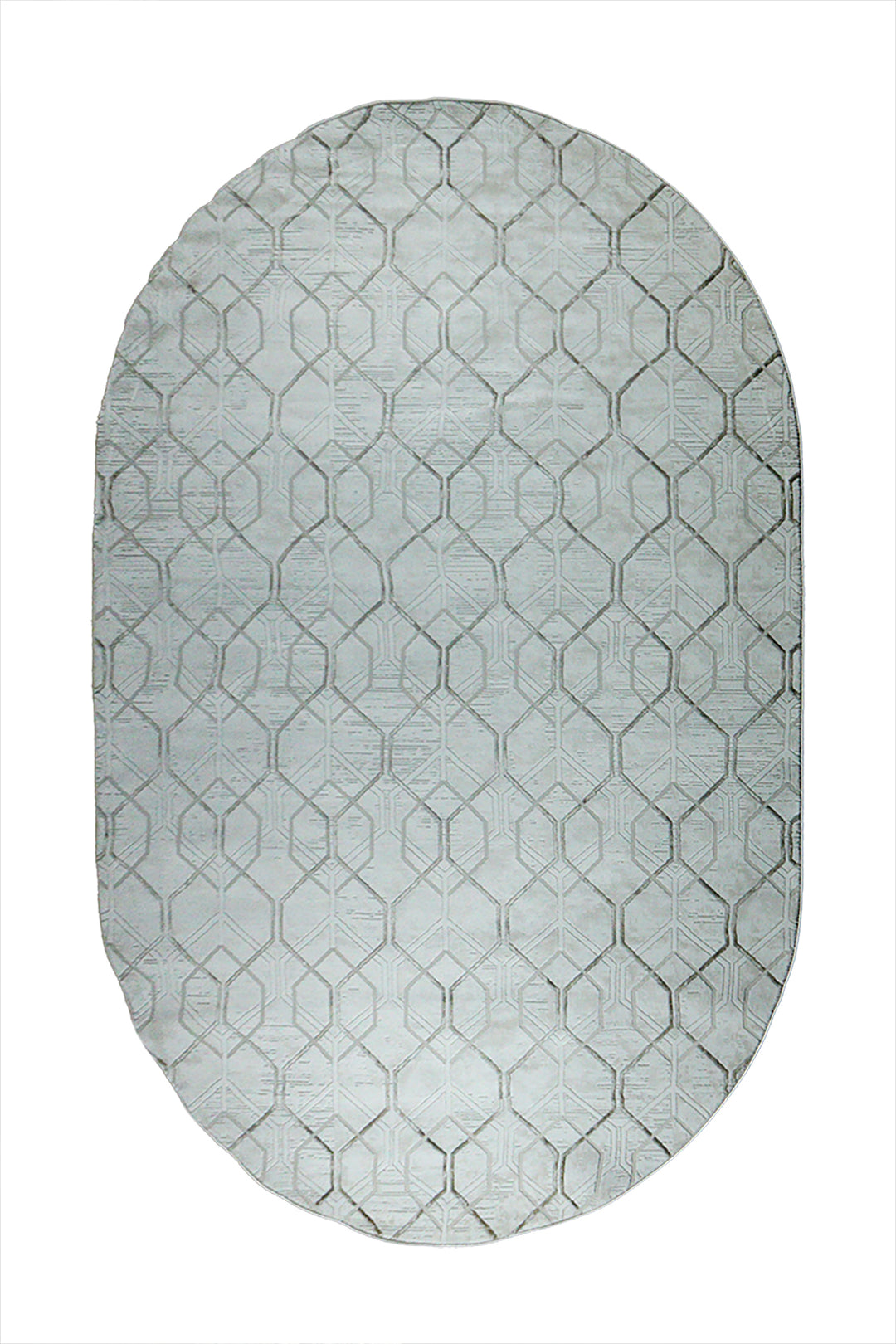 Turkish Modern Festival Oval Rug - 6.5 x 9.8 FT - Sleek and Minimalist for Chic Interiors