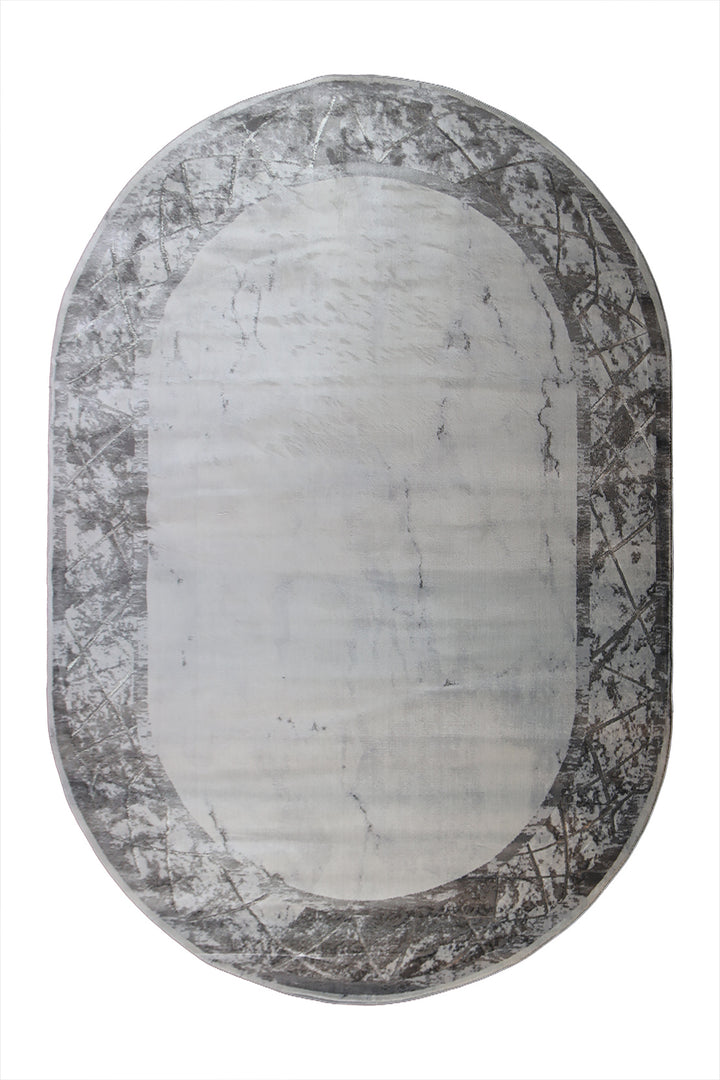 Turkish Modern Festival WD Oval Rug  - 6.5 x 9.8 FT - White -  Luxurious Woven Masterpiece 50% Off!