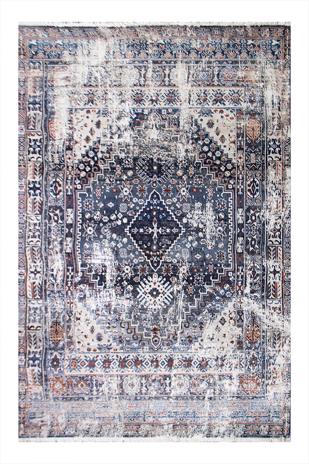 Turkish Allure Rug - 4.9 x 7.8 FT -  Blue - Elegant Woven Design with Premium Quality