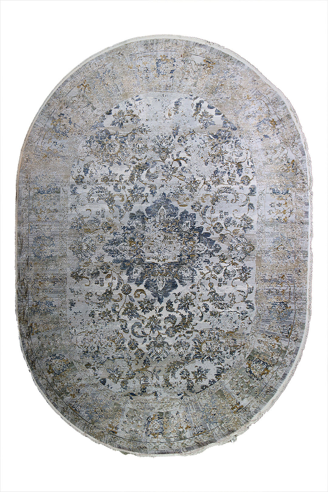 Turkish Modern Festival WD Oval Rug  - 9.1 x 12.4 FT - Cream -  Luxurious Woven Masterpiece 50% Off!