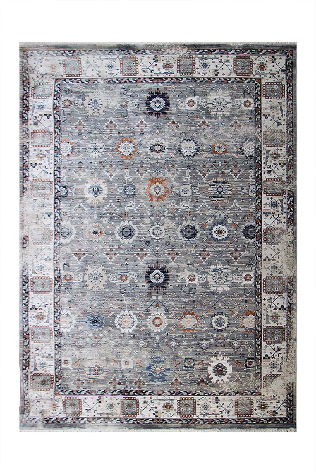 Turkish Allure Rug - 6.5 x 9.8 FT -  Gray - Elegant Woven Design with Premium Quality