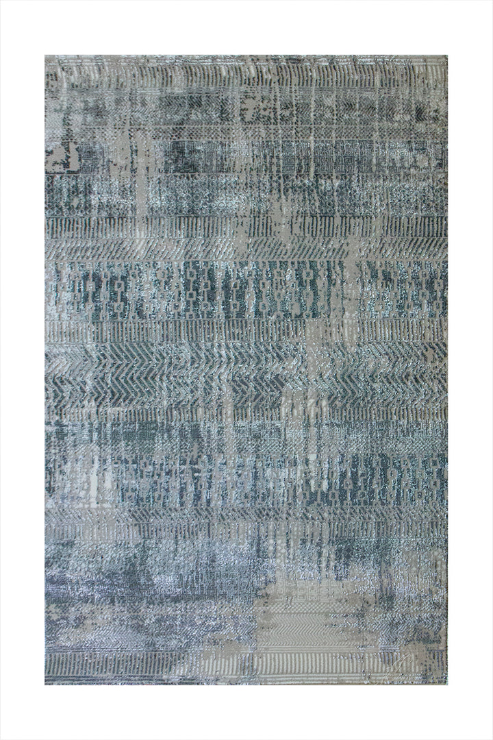 Turkish Matrix Rug - 3.2 x 4.9 FT - Contemporary Abstract Elegance with Premium Quality