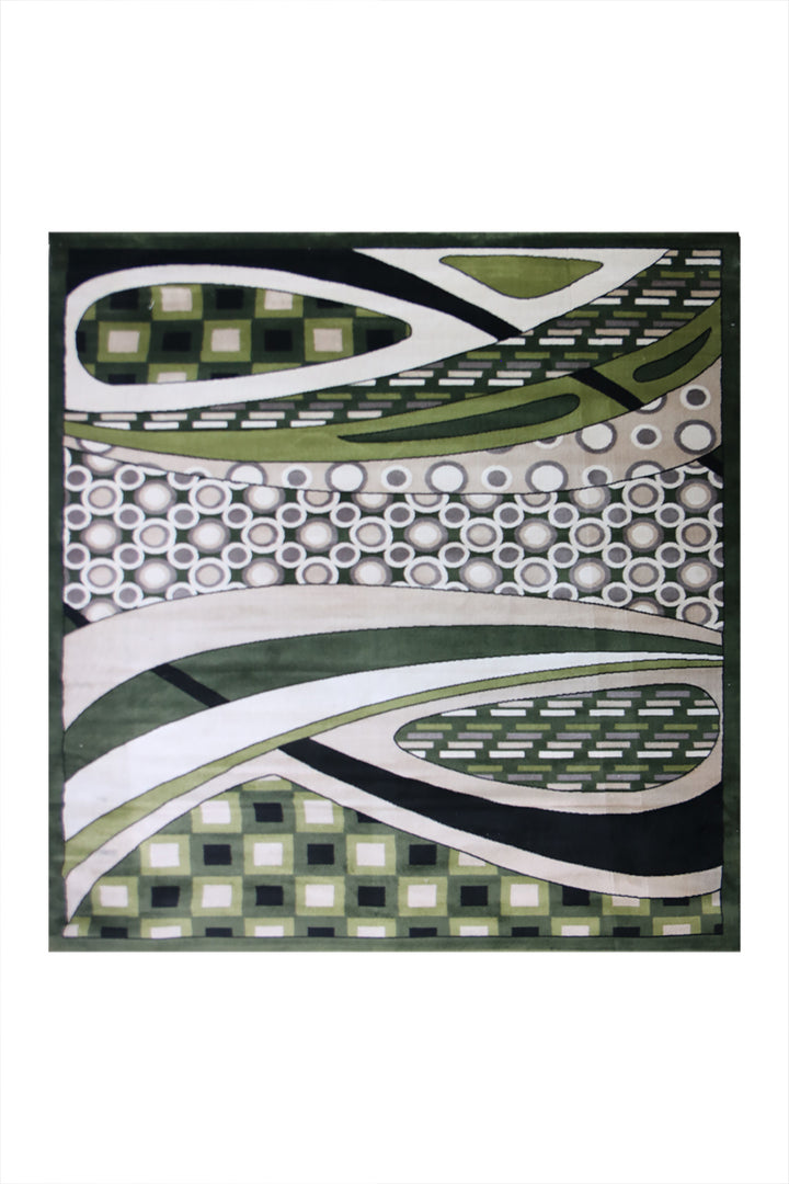 Turkish Modern  Festival Wd Rug  - 8.5 x 8.5 FT - Green -  Luxurious Woven Masterpiece 50% Off!