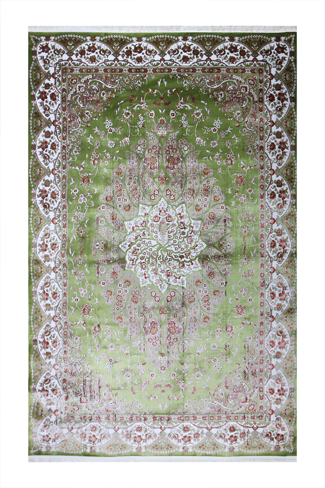 Turkish Modern  Festival Wd Rug  - 6.5 x 9.8 FT - Green -  Luxurious Woven Masterpiece 50% Off!