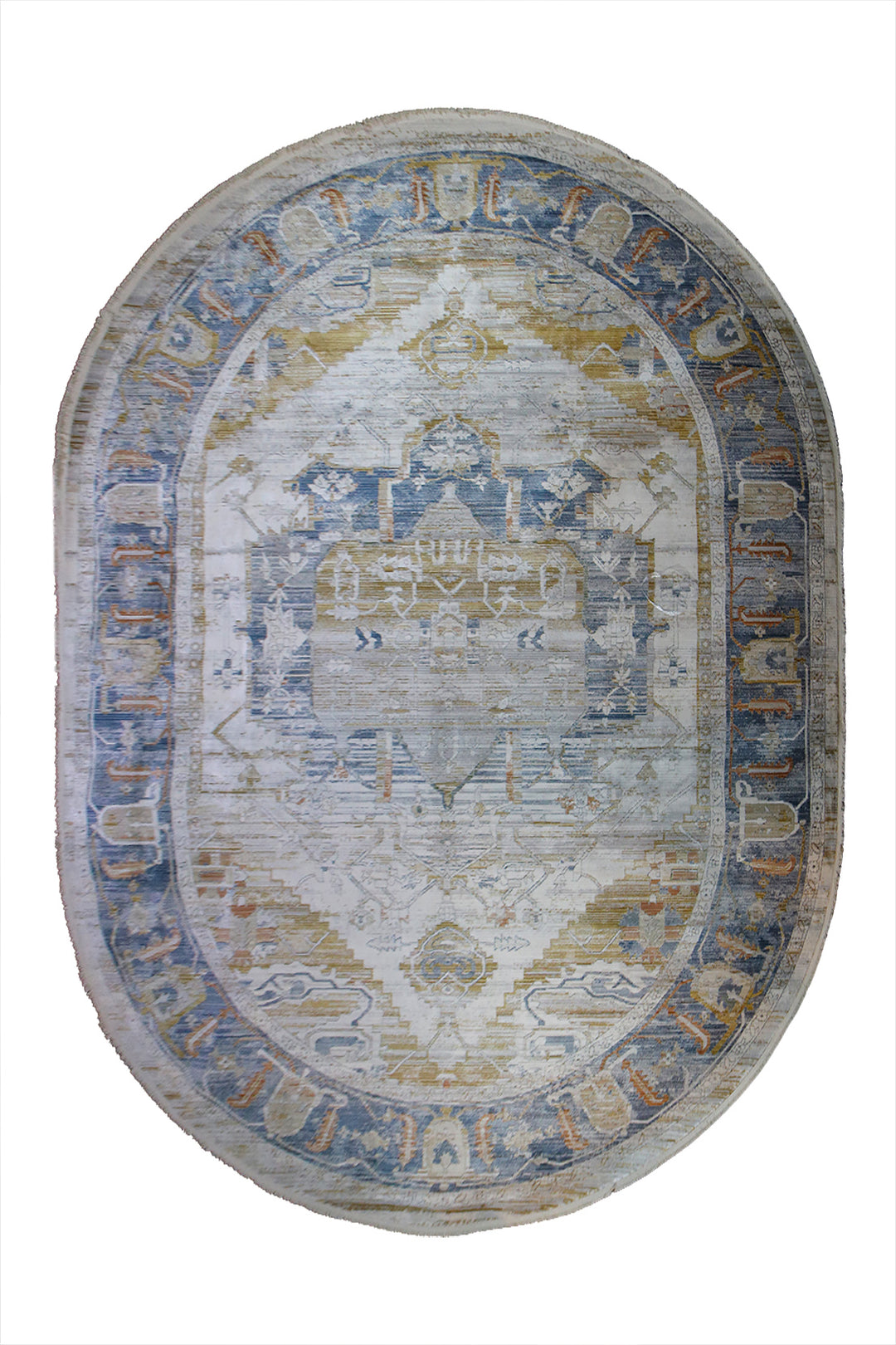 Turkish Modern Festival WD Oval Rug  - 9.1 x 12.4 FT - Cream -  Luxurious Woven Masterpiece 50% Off!