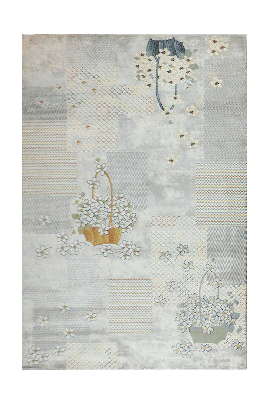 Turkish Modern  Festival WD Rug - White - 5.2 x 7.5 FT - Superior Comfort, Modern Style Accent Rug