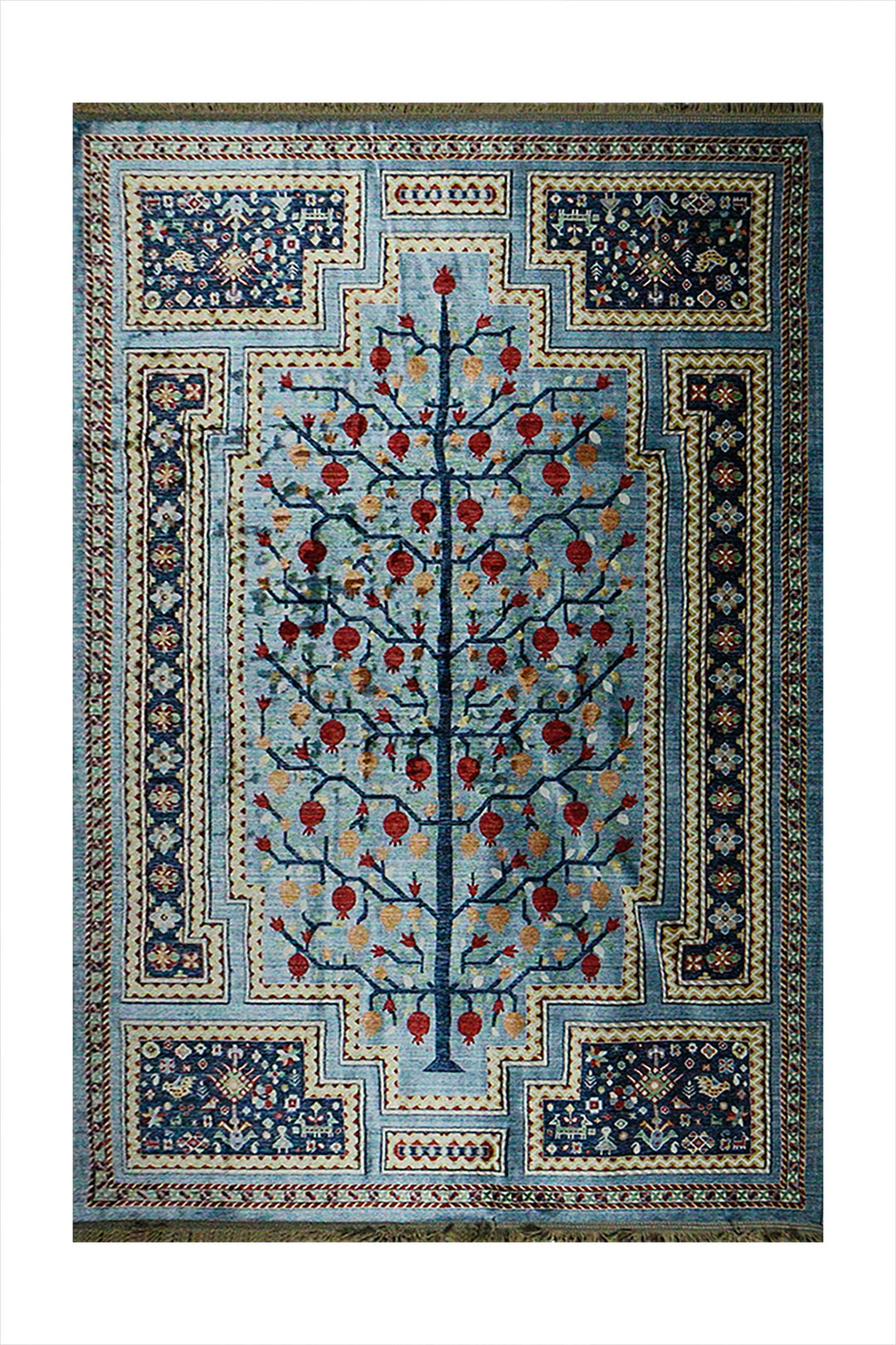 Iranian Rhyton Rugs-Wd Rug - 6.5 x 9.8 FT - Blue - Resilient Construction for Long-Lasting Use