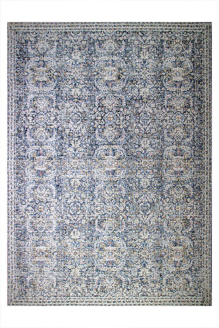 Turkish Modern  Festival 1 Rug - 7.7 x 10. FT - Gray and Blue - Superior Comfort, Modern Style Accent Rugs