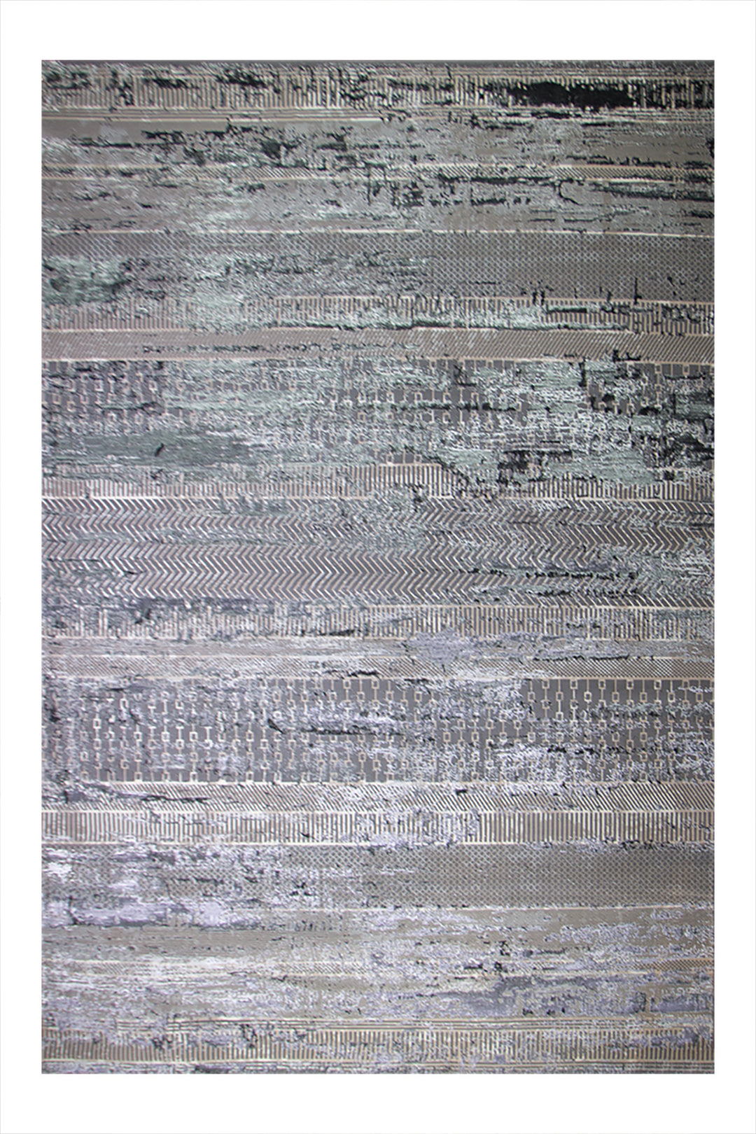 Turkish Matrix Rug - 8.2 x 11.4 FT - Gray - Contemporary Abstract Elegance with Premium Quality