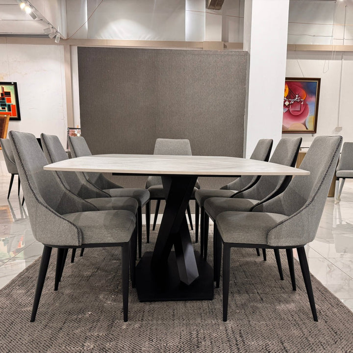 Noir Dining Table 4043 (Dining Table + 8 chairs)