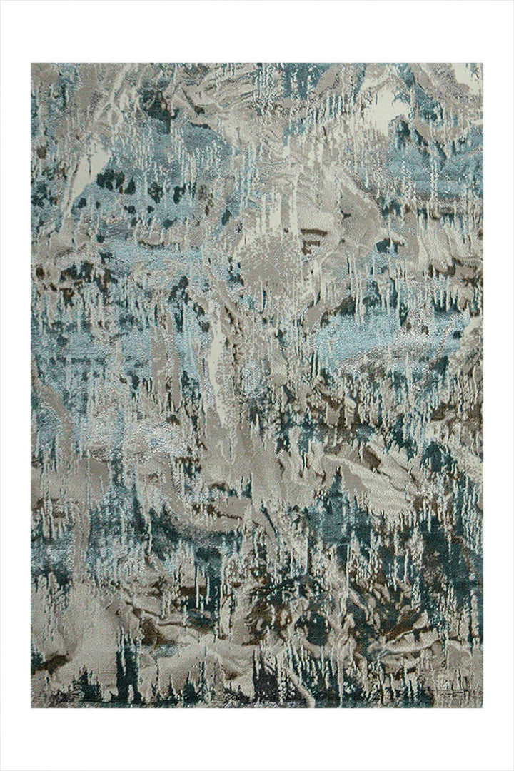 Turkish Matrix Rug - 3.9 x 5.5 FT - Contemporary Abstract Elegance with Premium Quality