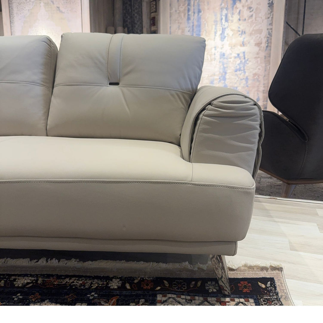 Imported Real Leather Sofa, Model No. ZM913