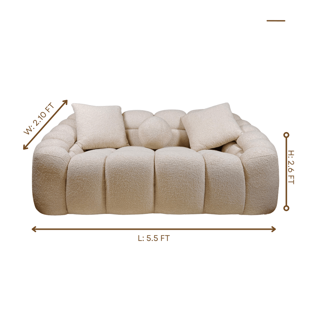 Modern Teddy Sofa with Soft Boucle Fabric