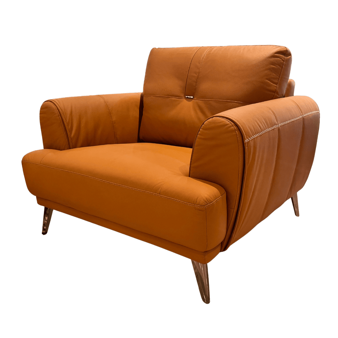 Imported Real Leather Sofa, Model No. ZM913