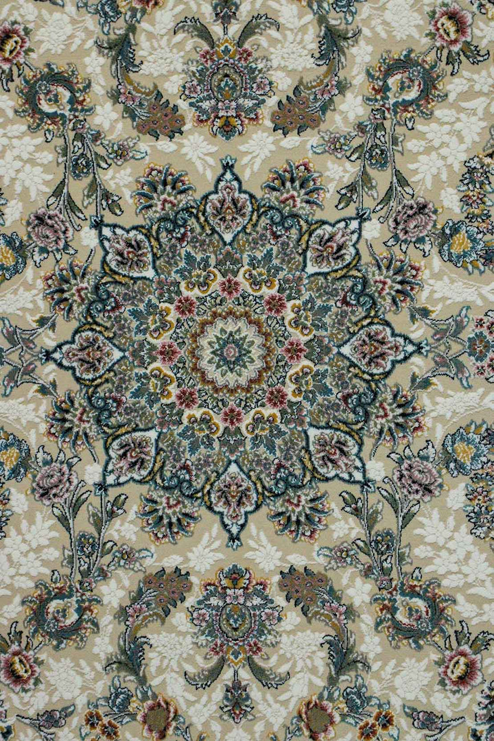 Iranian Premium Quality Authentic 1500 Rug - 6.5 x 9.8 FT - White - Resilient Construction for Long-Lasting Use