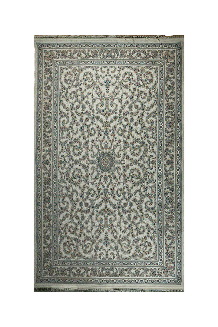 Iranian Premium Quality Authentic 1500 Rug - 6.5 x 9.8 FT - White - Resilient Construction for Long-Lasting Use