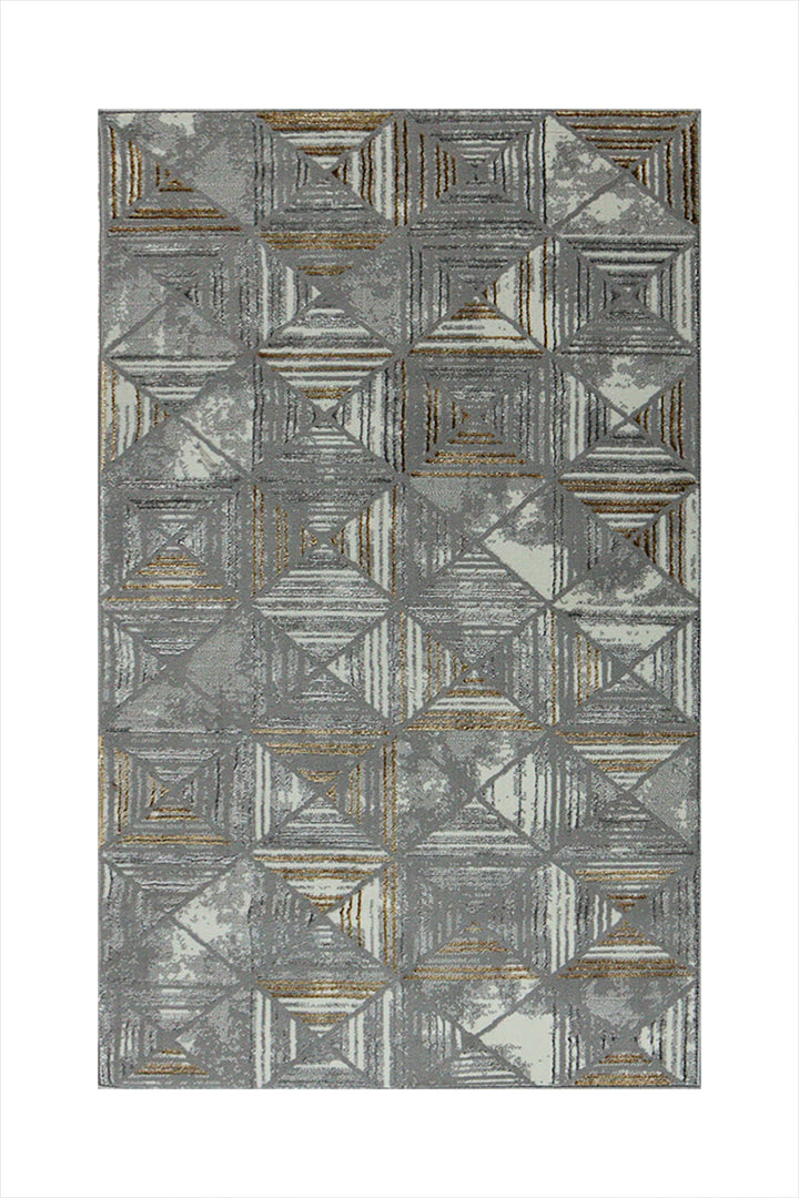 Turkish Modern Festival 1 - 2.6 x 4.9 FT - Gray - Sleek and Minimalist for Chic Interiors