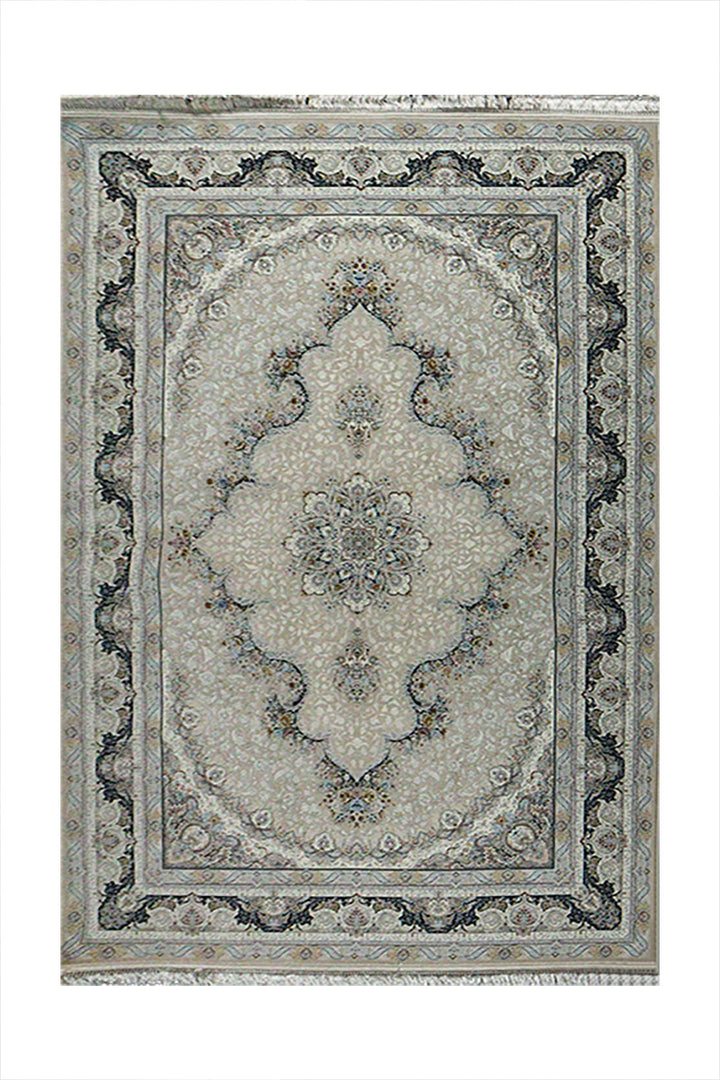 Iranian Premium Quality Authentic 1500 Rug - 4.9 x 7.3 FT - Beige - Resilient Construction for Long-Lasting Use