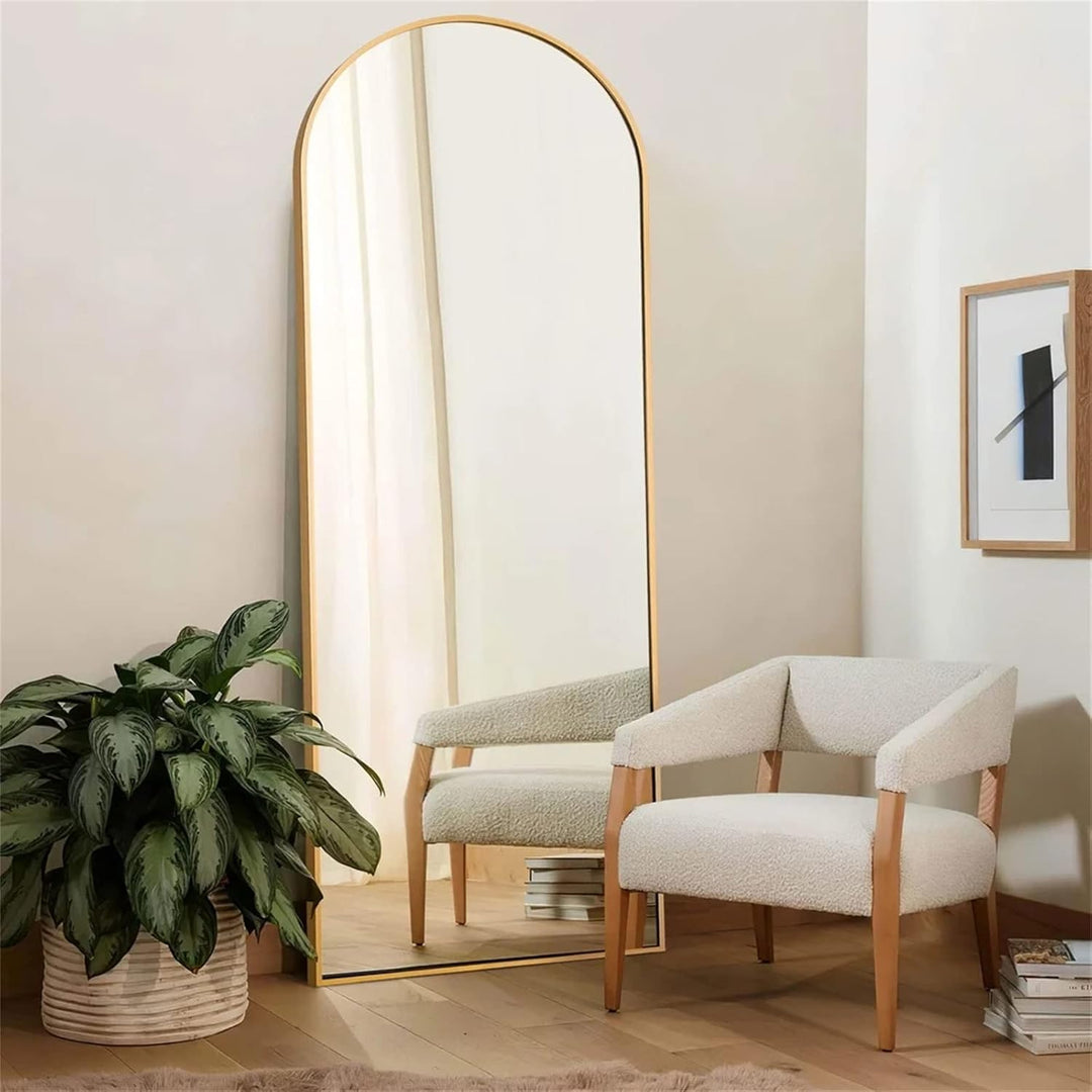 Full Length Luxe U Mirror - Gold -  Large Bedroom Mirror, Leaning Against Wall