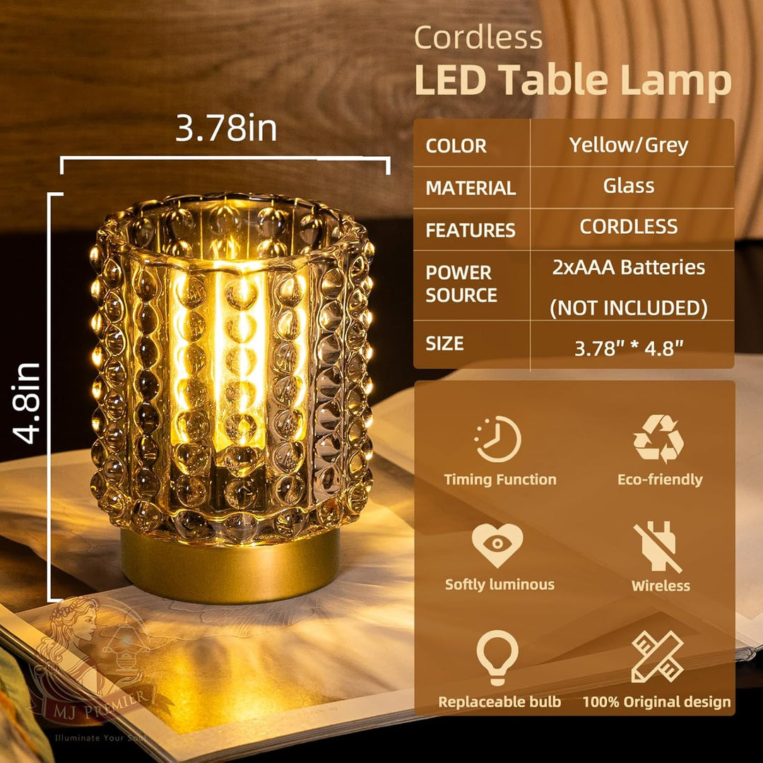 Rechargeable Lamp, Mini Crystal Table Lamp for Home Decor