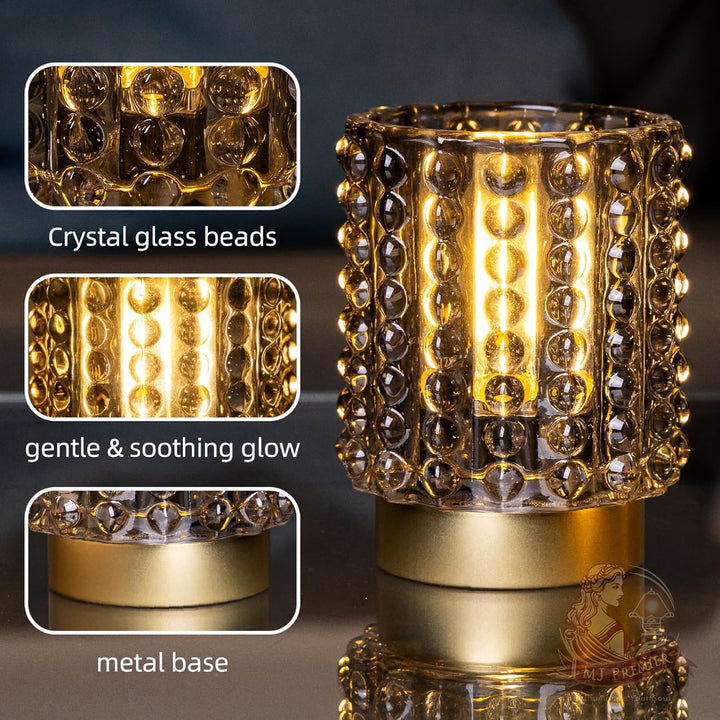 Rechargeable Lamp, Mini Crystal Table Lamp for Home Decor