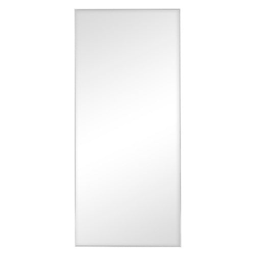 Full Length Luxe Straight Mirror - White -  Aluminium Frame, Leaning Against Wall