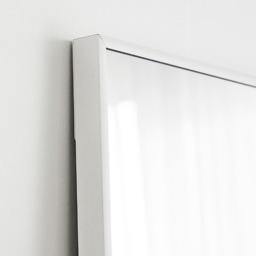 Full Length Luxe Straight Mirror - White -  Aluminium Frame, Leaning Against Wall