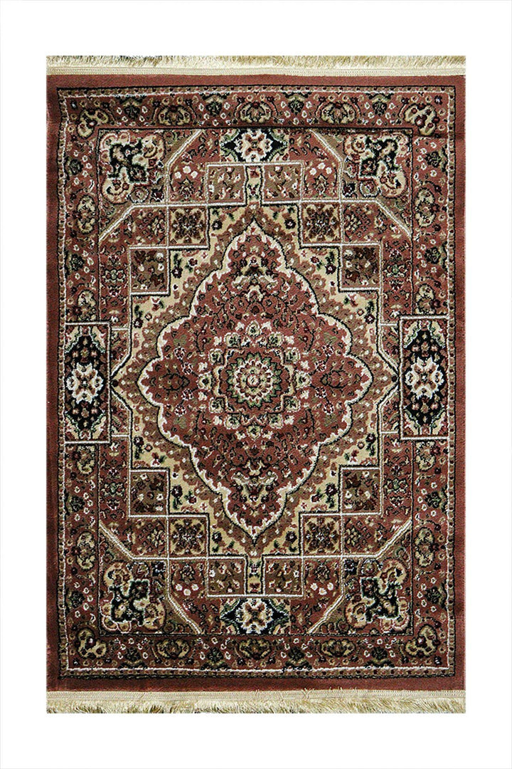 Classical and Traditional Design - 3.2 x 4.9 FT - Brown - Kirman Rug - Superior Elegant Rug for Living Room - V Surfaces