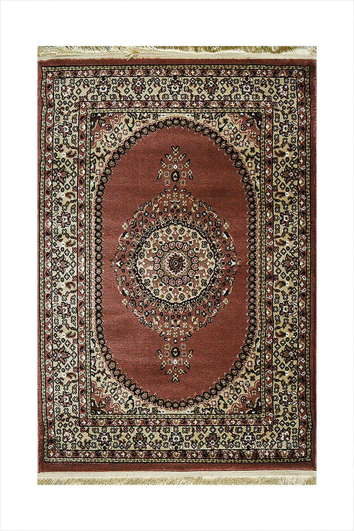 Classical and Traditional Design - 3.2 x 4.9 FT - Brown - Kirman Rug - Superior Elegant Rug for Living Room - V Surfaces