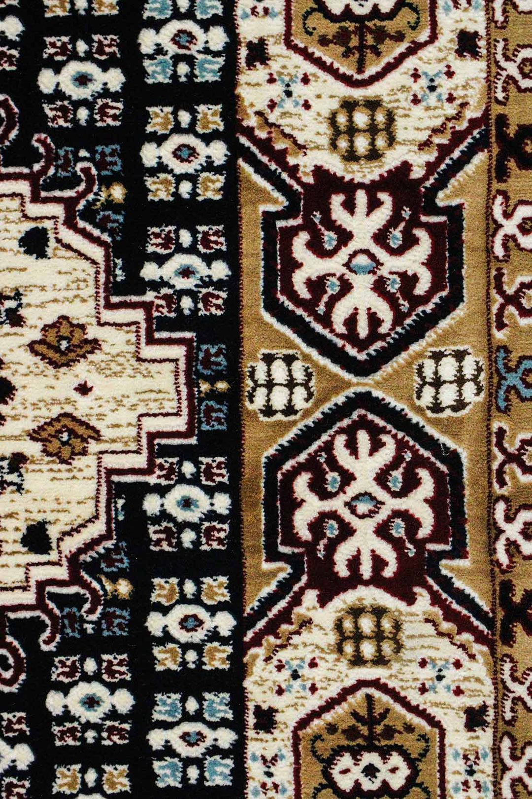 Classical and Traditional Design - 3.9 x 5.5 FT - Blue and Brown - Kazak Rug - Superior Elegant Rug for Living Room - V Surfaces