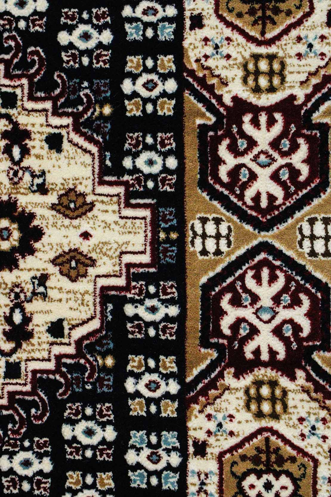 Classical and Traditional Design - 3.9 x 5.5 FT - Blue and Brown - Kazak Rug - Superior Elegant Rug for Living Room - V Surfaces