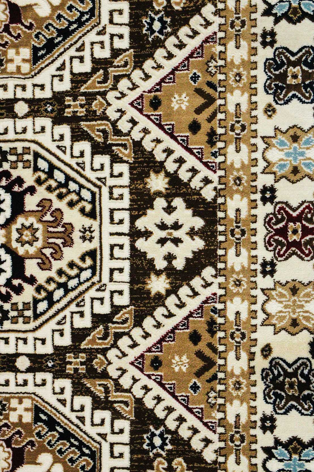 Classical and Traditional Design - 3.9 x 5.5 FT - Brown and Cream - Kazak Rug - Superior Elegant Rug for Living Room - V Surfaces