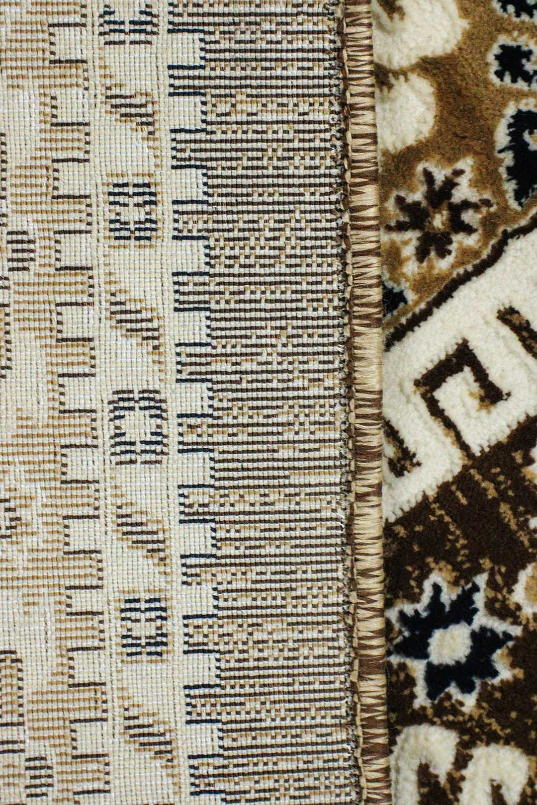 Classical and Traditional Design - 3.9 x 5.5 FT - Brown and Cream - Kazak Rug - Superior Elegant Rug for Living Room - V Surfaces