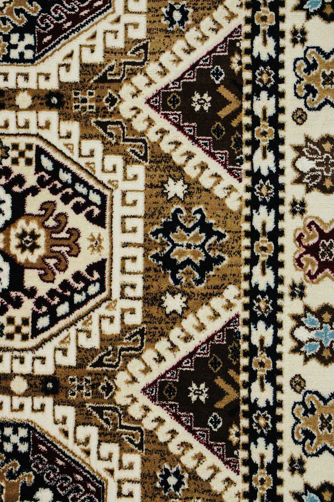 Classical and Traditional Design - 3.9 x 5.5 FT - Brown and Cream - Kazak Rug - Superior Elegant Rug for Living Room - V Surfaces