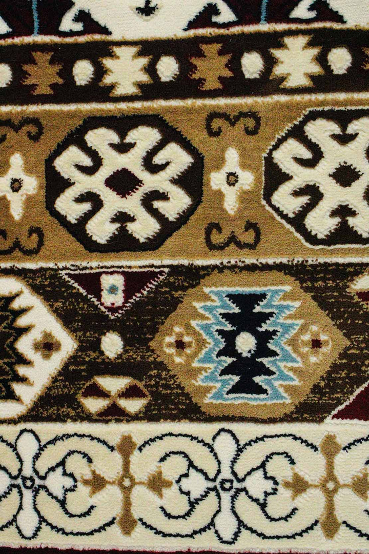 Classical and Traditional Design - 3.9 x 5.5 FT - Brown - Kazak Rug - Superior Elegant Rug for Living Room - V Surfaces