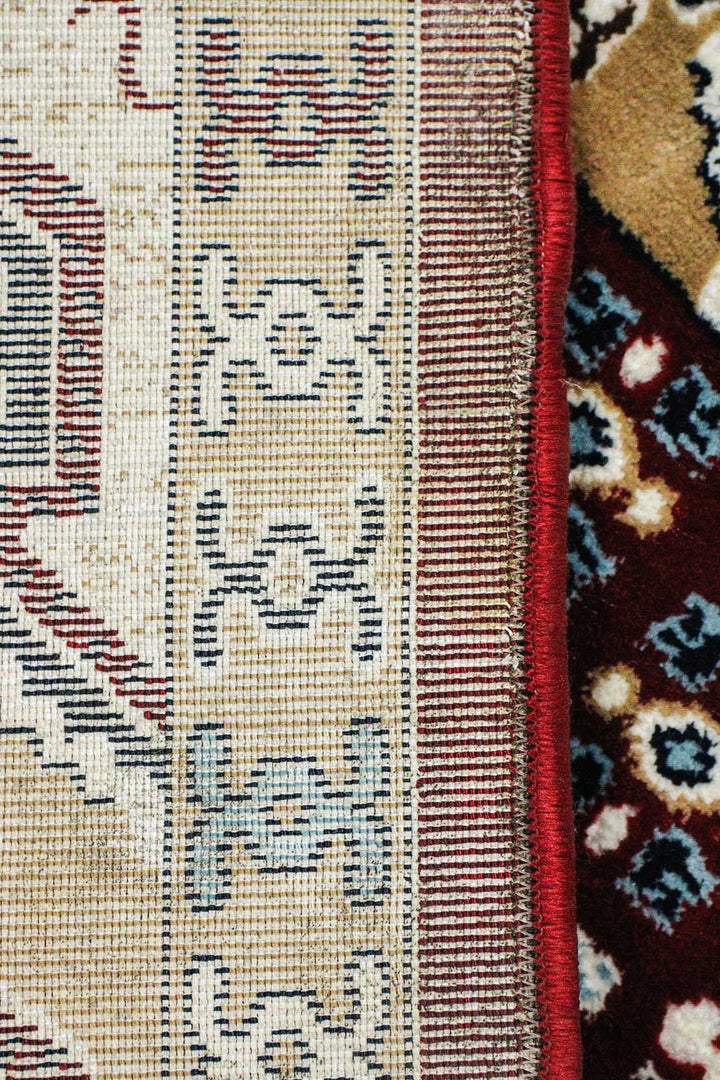 Classical and Traditional Design - 3.9 x 5.5 FT - Red and Cream - Kazak Rug - Superior Elegant Rug for Living Room - V Surfaces