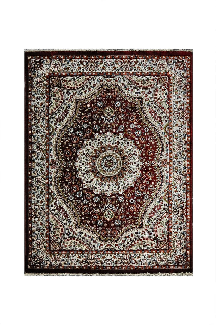 Classical and Traditional Design - 3.93 x 5.41 FT - Red - Delta Rug - Superior Elegant Rug for Living Room - V Surfaces