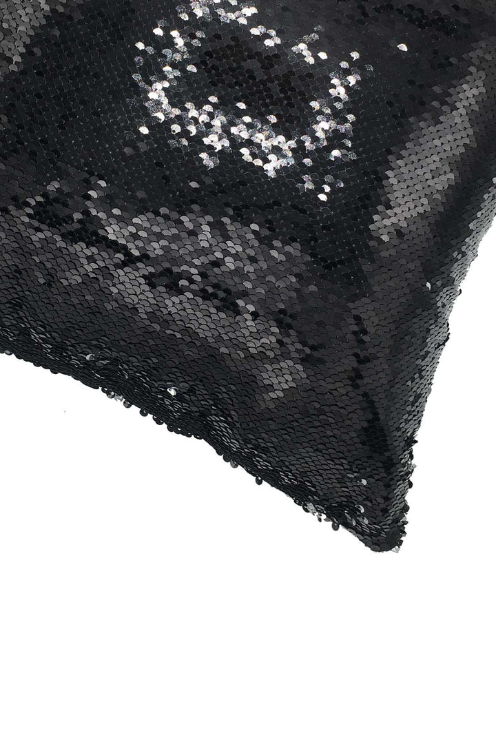 Glitter Cushion Cover Without Filling Black and Silver - V Surfaces