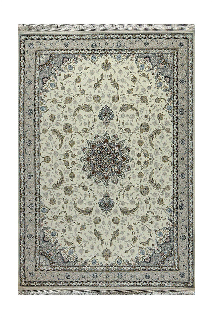 Iranian Premium Quality Authentic 1500 Rug - 3.9 x 5.5 FT - Cream - Resilient Construction for Long-Lasting Use - V Surfaces