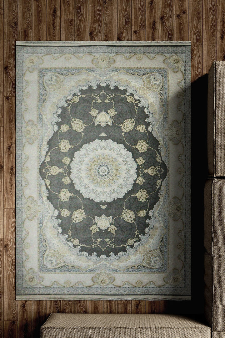 Iranian Premium Quality Authentic 1500 Rug - 4.9 x 7.3 FT - Cream - Resilient Construction for Long-Lasting Use - V Surfaces