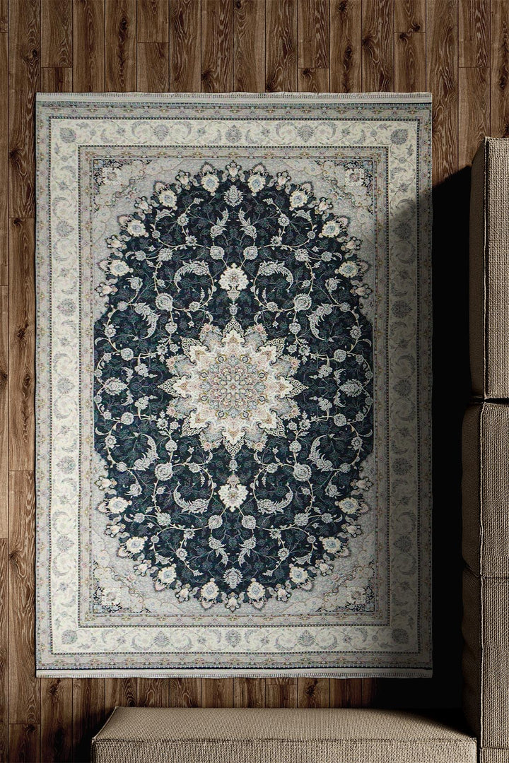 Iranian Premium Quality Authentic 1500 Rug - 4.9 x 7.3 FT - Gray - Resilient Construction for Long-Lasting Use - V Surfaces