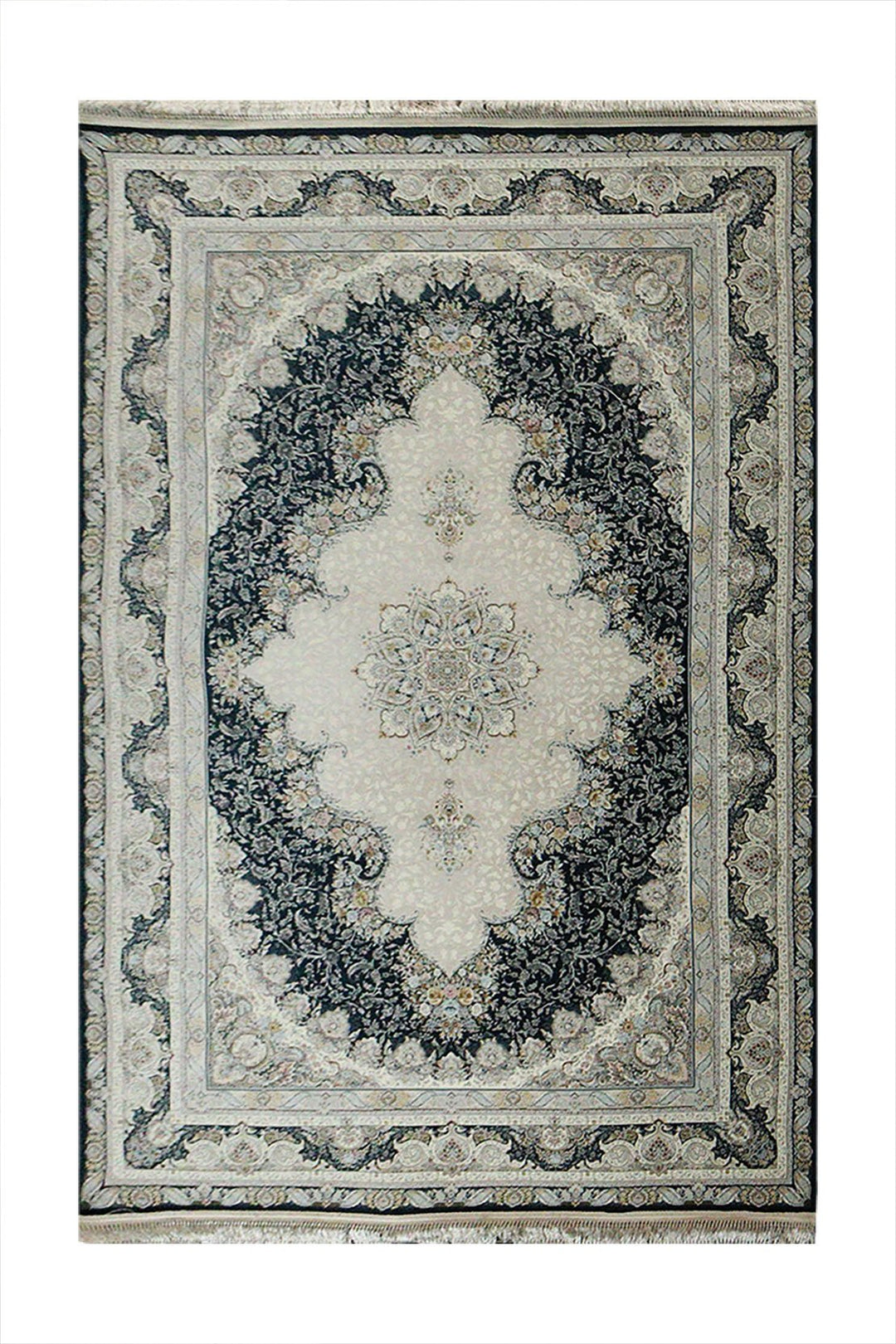 Iranian Premium Quality Authentic 1500 Rug - 4.9 x 7.3 FT - Gray - Resilient Construction for Long-Lasting Use - V Surfaces