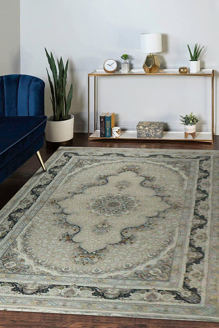 Iranian Premium Quality Authentic 1500 Rug - 6.5 x 9.8 FT - Beige - Resilient Construction for Long-Lasting Use - V Surfaces