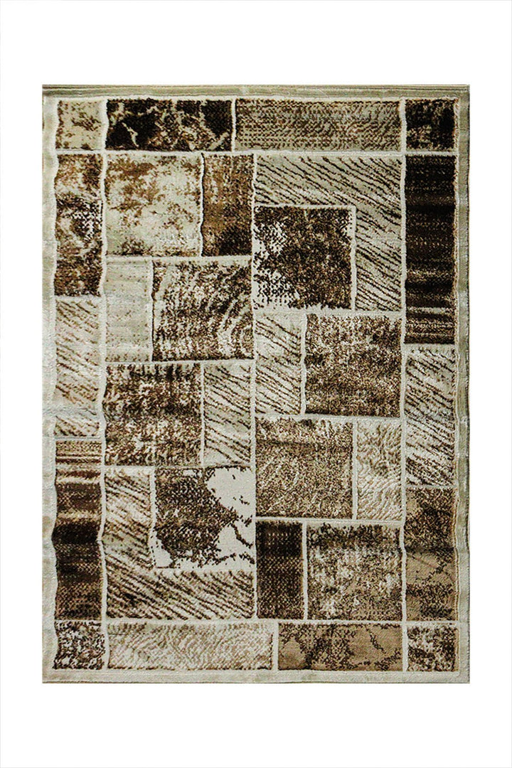 Iranian Premium Quality Lotus Rug - 4.1 x 5.5 FT - Brown and Cream - Resilient Construction for Long-Lasting Use - V Surfaces