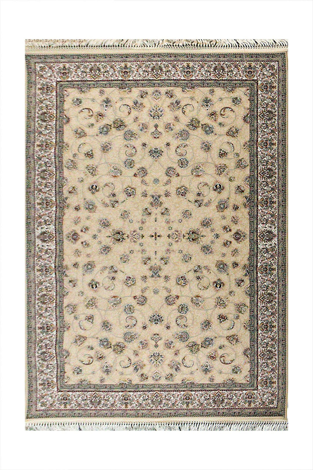 Iranian Premium Quality Moonaco Rug - 4.9 x 7.3 FT - Beige - Resilient Construction for Long-Lasting Use - V Surfaces