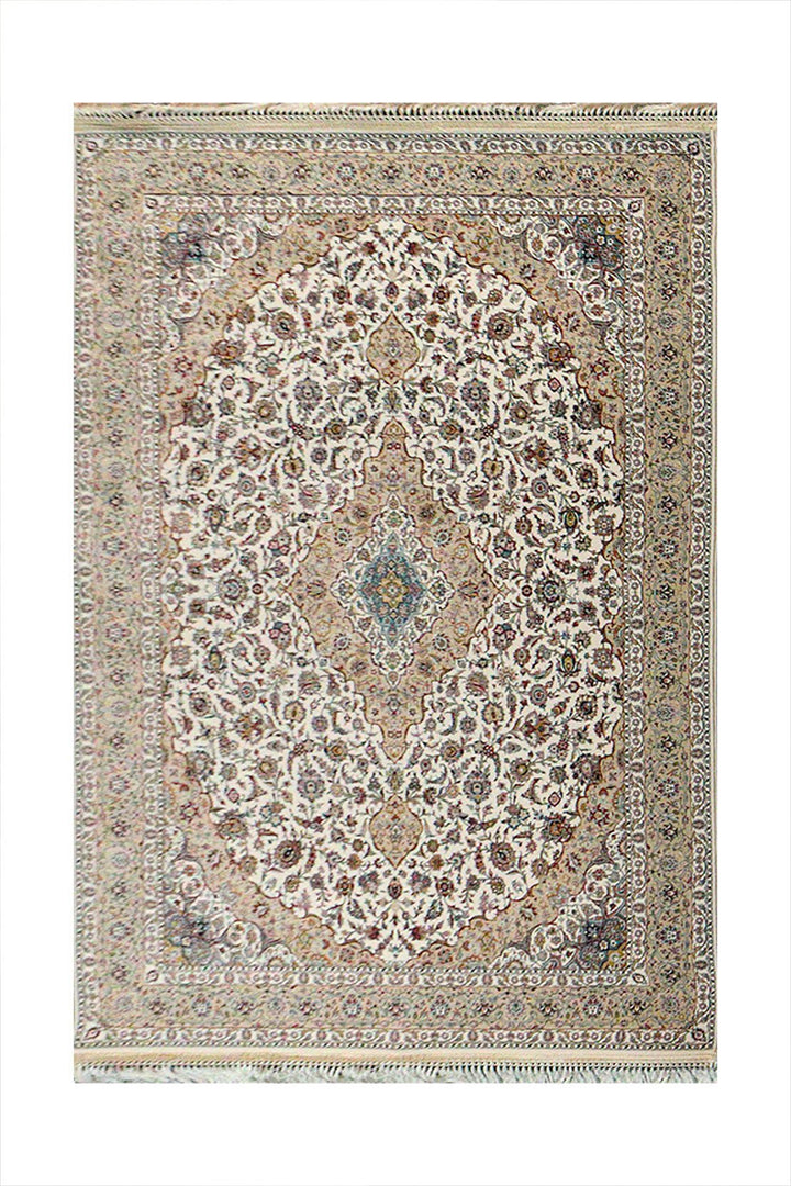 Iranian Premium Quality Moonaco Rug - 4.9 x 7.3 FT - Beige - Resilient Construction for Long-Lasting Use - V Surfaces