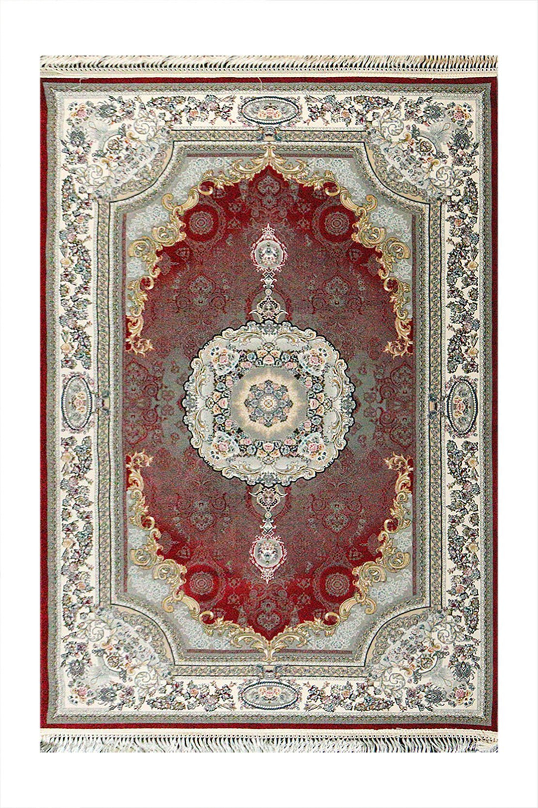 Iranian Premium Quality Moonaco Rug - 4.9 x 7.3 FT - Red - Resilient Construction for Long-Lasting Use - V Surfaces