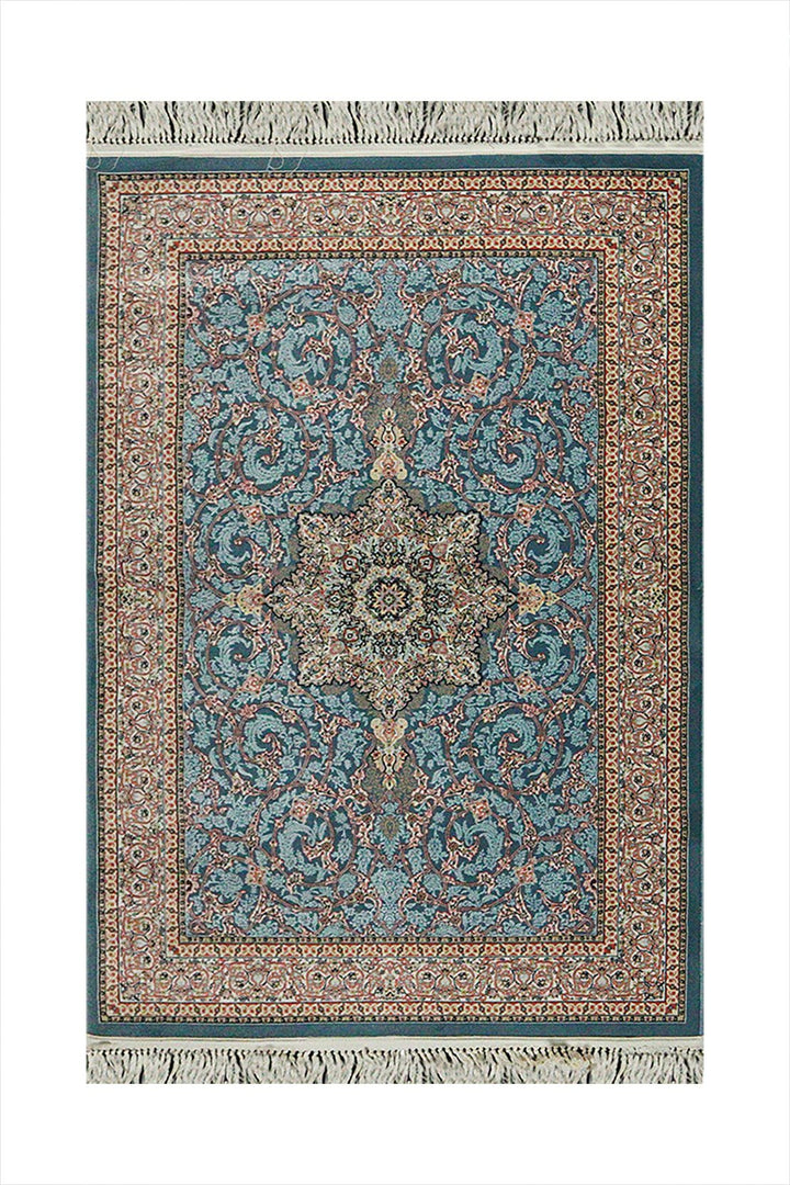 Iranian Rug Farsh e Firozan Premium Quality Rug - 3.2 x 4.9 FT - Blue - V Surfaces