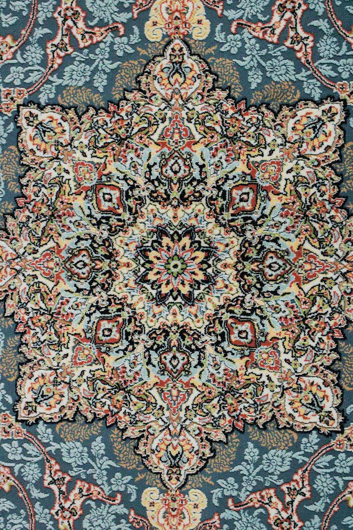 Iranian Rug Farsh e Firozan Premium Quality Rug - 3.2 x 4.9 FT - Blue - V Surfaces