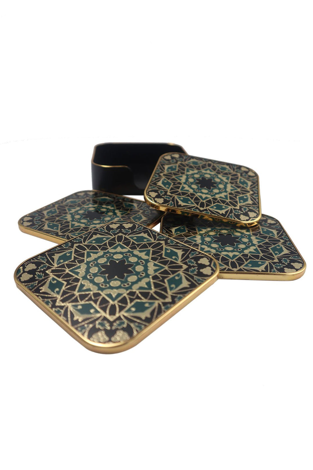 Italian Tea Coaster Set Square Traditional Design - V Surfaces